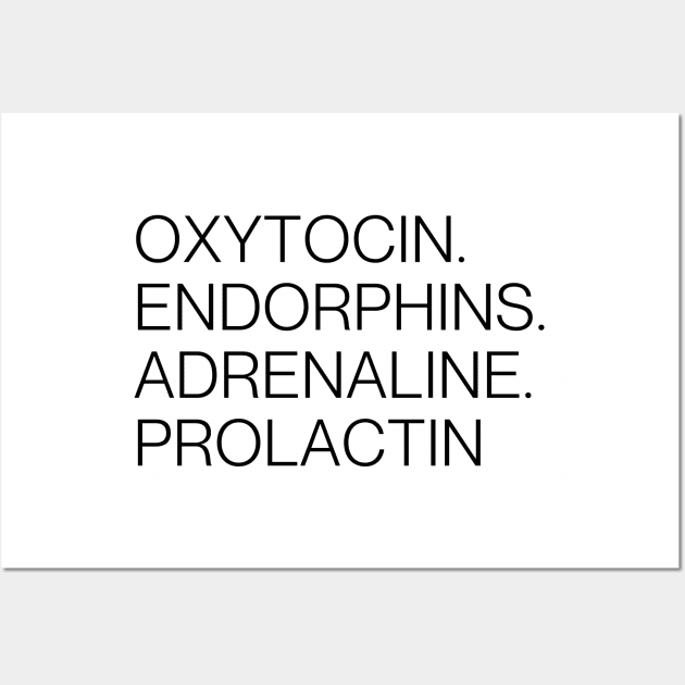 oxytocin endorphins adrenaline prolactin - Hormones of pregnancy and labour Wall Art by yassinebd